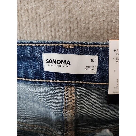 Sonoma Darted Barrel Leg Jeans Womens 10 Blue Medium Wash Stretch NEW - Picture 8 of 10